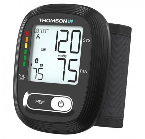 Thomson Cardio W10 Tensiometro de MuÃ±eca - Deteccion Arritmia - Funcion Voz - Memoria 150 Lecturas - 2 Usuarios - Color Negro