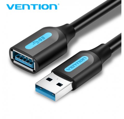 Vention CableTech Pro Extensor USB 3.0 - Alta Velocidad de Transferencia - Conductor de Cobre - Conexion Segura y Estable - Color Negro