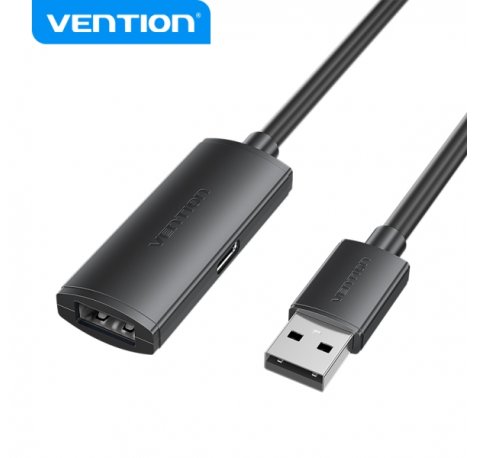 Vention Cable de Extension Activo USB 2.0 - Transferencia de Datos 480 Mbps - Conexion Estable - Construccion Duradera - Color Negro