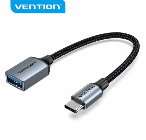 Vention Conversor USB-C Macho a USB Hembra - 0.15m - Color Gris