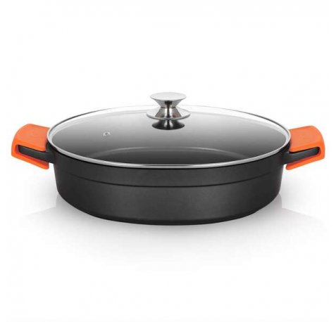 Orbegozo CDB 1036 Cacerola Aluminio Fundido - Versatilidad y Seguridad en la Cocina - Diseño Ergonomico - Asas de Silicona - Antiadherente Pfoa - Apta para Todo Tipo de Fuegos