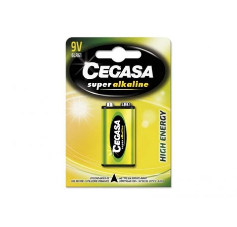 Cegasa Super Alkaline Pila 6LR61 - Alta Tecnologia - Fiabilidad - Elevado Rendimiento - Maximas Prestaciones - Color Varios