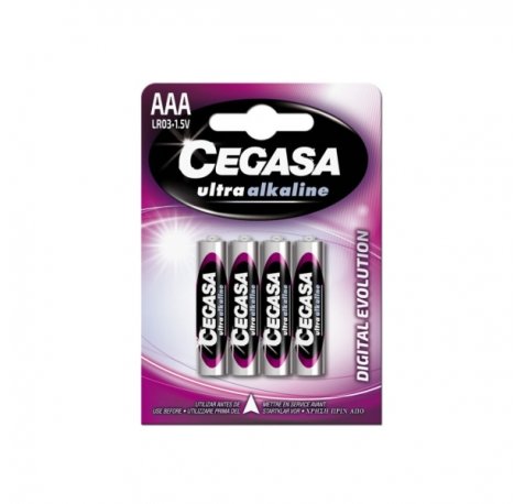 Cegasa Ultra Alcaline Pack de 4 Pilas LR03 AAA - Alta Tecnologia - Mas Capacidad, Potencia y Rendimiento