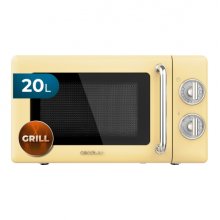 Cecotec Proclean 3110 Retro Yellow Microondas con Grill - 700W - Capacidad 20L - 6 Niveles - Estilo Vintage - Avisador Acustico - Color Amarillo Pastel Cecotec Proclean 3110 Retro Yellow Microondas con Grill - 700W - Capacidad 20L - 6 Niveles - Estilo Vintage - Avisador Acustico - Color Amarillo Pastel