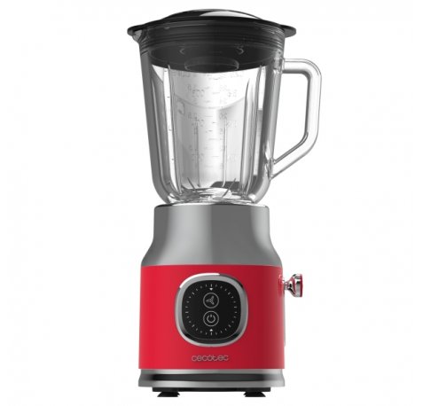 Cecotec RetroTwist Red Batidora de Vaso - 800W - Jarra de 1L - Funcion Pulse - 4 Hojas Recubiertas de Titanio - Color Rojo