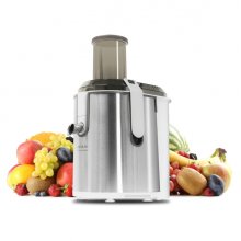 Cecotec StrongTitanium 19000 XXL Licuadora Orbital - 2000W - 19000rpm - Deposito de 2L - Jarra de Zumo 950ml - Boquilla Antigoteo - Base Antideslizante - Entrada XXL de 75mm - Color Acero y Blanco