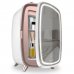 Cecotec CoolingBeauty 6000 Mirror Nevera para Cosmeticos con Espejo - 6L - Luz LED con 3 Intensidades - Silencioso - Enfriamiento hasta 10ÂºC - Asa Superior - Color Blanco y Rosa