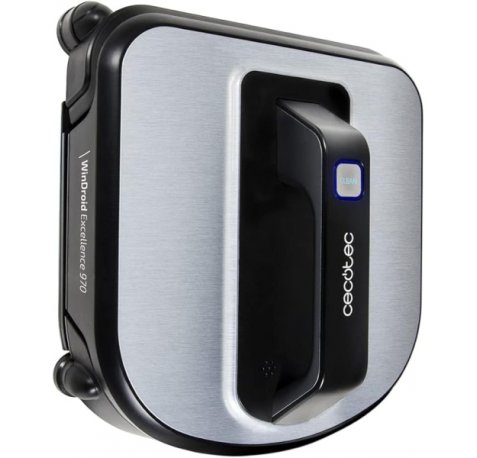 Cecotec Conga Winrobot Excellence 970 Robot Limpiacristales - Bateria 700mAh - Navegacion Inteligente - Mando a Distancia - Arnes de Seguridad con Ventosa - 4 Modos Automaticos - Color Acero y Negro