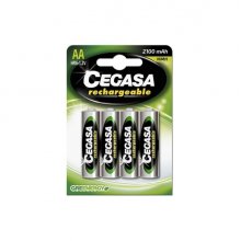 Cegasa Rechargeable Pack de 4 Pilas Recargables AA HR6 2100mAh