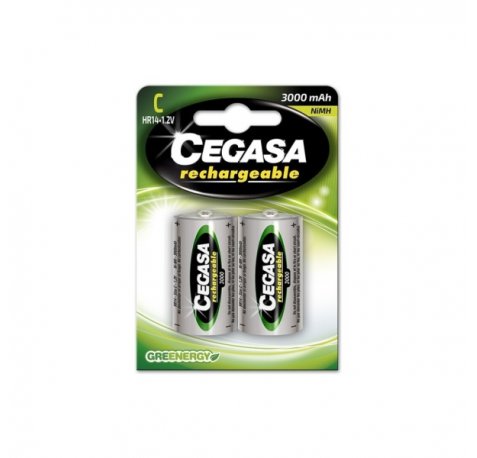 Cegasa Rechargeable Pack de 2 Pilas Recargables HR14 C 3000mAh
