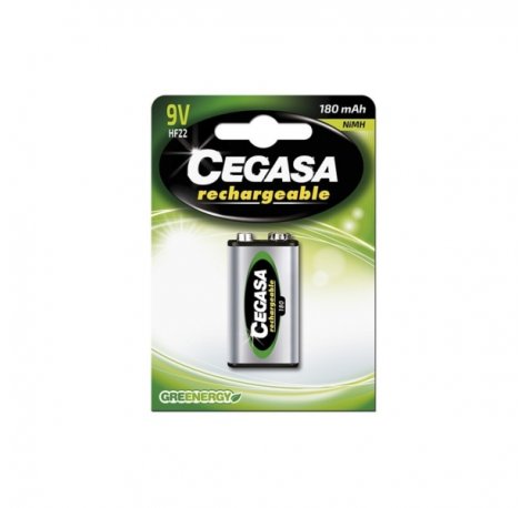 Cegasa Rechargeable Pack de 1 Pila Recargable HF22 9V 180mAh