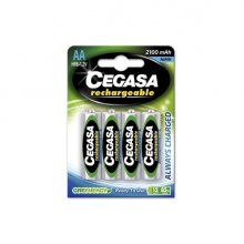 Cegasa Rechargeable Pack de 4 Pilas Recargables AA HR6 2100mAh - Tecnologia RTU