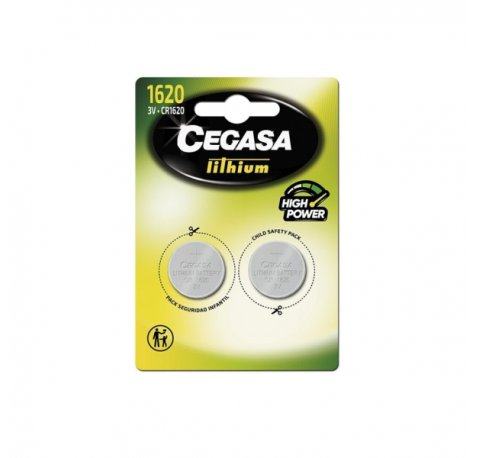 Cegasa Lithium CR1620 Pack de 2 Pilas 3V