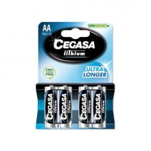 Cegasa Lithium Pack de 4 Pilas de Litio AA FR6 1.5V