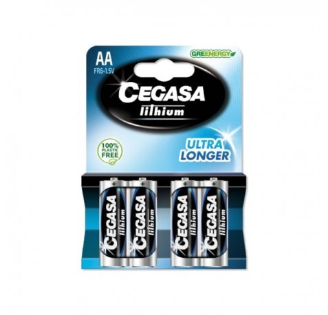 Cegasa Lithium Pack de 4 Pilas de Litio AA FR6 1.5V