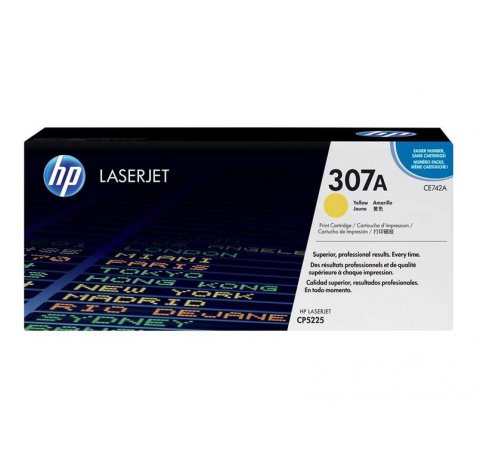 HP CE742A Amarillo Cartucho de Toner Original - 307A