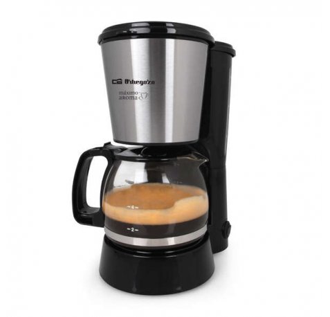 Orbegozo CG 4016 Cafetera de Goteo Aroma Perfecto - Potencia 650W - Capacidad 6 Tazas - Filtro Permanente - Deposito con Indicador de Nivel de Agua - Mantenimiento Caliente 30min - Desconexion Automatica