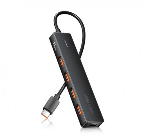 Vention HUB 5 en 1 USB-C a 4xUSB 3.2 Gen2/USB-C 10G - 0.15m - Color Negro