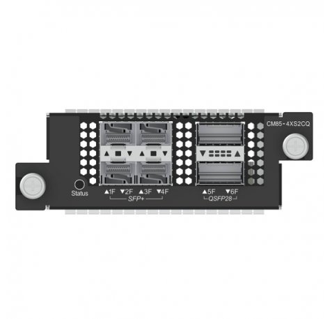 Ruijie CM85-4XS2CQ Tarjeta Switch de Expansion - 4x SFP+ hasta 10Gbps - 2x QSFP28 hasta 100Gbps - Color Negro