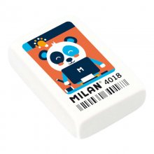 Milan 4018 Goma de Borrar Rectangular - Miga de Pan - Caucho Sintetico - Color Blanco - Dibujos Surtidos (18 uds)