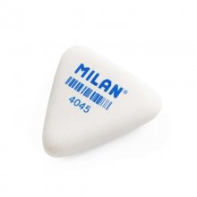 Milan 4045 Goma de Borrar Triangular Flexible - Miga de Pan - Caucho Sintetico - Color Blanco (45 uds)
