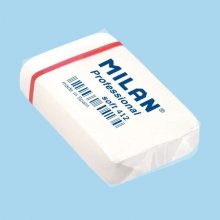 Milan Professional Soft 412 Goma de Borrar Rectangular - Miga de Pan - Caucho Sintetico - Envueltas Individualmente - Color Blanco (12 uds)