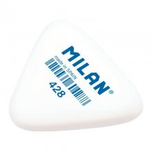 Milan 428 Goma de Triangular Gruesa - Miga de Pan - Caucho Sintetico - Color Blanco (28 uds)