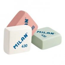 Milan 430 Goma de Borrar Cuadrada - Miga de Pan - Suave Caucho Sintetico - Colores Surtidos (30 uds)