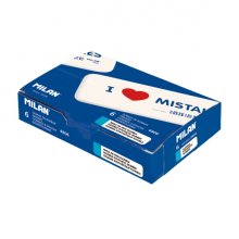 Milan 4806 Gomas de Borrar Biseladas - Miga de Pan - Caucho Sintetico - Envueltas Individualmente - Gigantes - Color Blanco (6 uds)