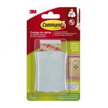 Command Universal Soporte Adhesivo con Clavo para Colgar - 4 Tiras Adhesivas - Extragrande - Soporta hasta 3.6kg - Color Gris Metalizado