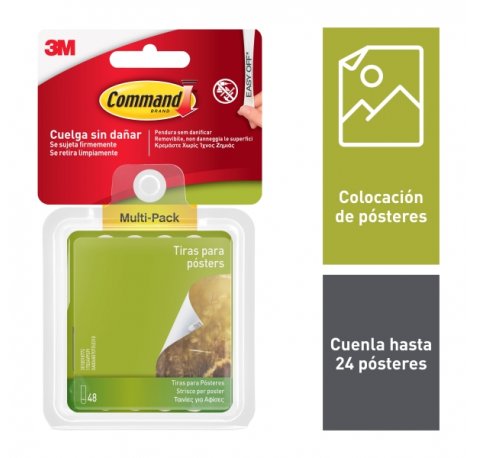 Command Tiras Adhesivas para Posteres - Color Gris