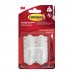 Command Pack de 2 Ganchos Medianos - 4 Tiras Adhesivas - Soporta hasta 1.3kg - Color Blanco