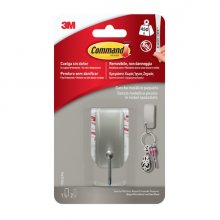 Command Gancho Compacto - Talla S - 2 Tiras Adhesivas - Soporta hasta 450G - Color Niquel Pulido Command Gancho Compacto - Talla S - 2 Tiras Adhesivas - Soporta hasta 450G - Color Niquel Pulido