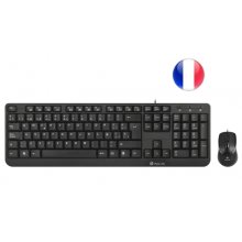 NGS Cocoa Pack USB Teclado Multimedia + Raton 1000dpi 3 Botones - Uso Ambidiestro - French - Color Negro