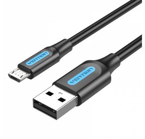 Vention Cable USB 2.0 Macho a MicroUSB Macho 3A 60W 480Mbps - 1.5m - Color Negro