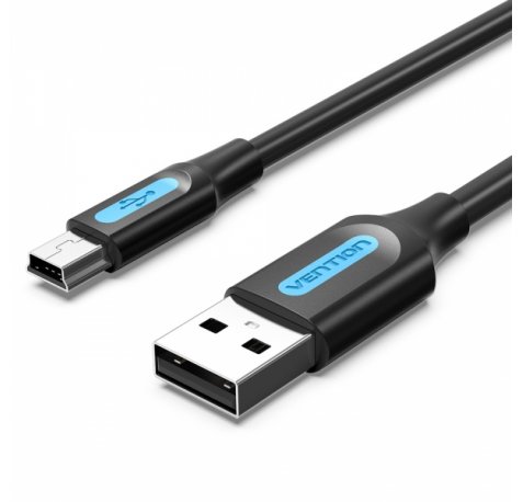 Vention Cable USB 2.0 Macho a MiniUSB Macho - 1m - Color Negro