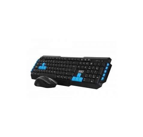 3Go Drile H2 Pack USB Teclado Multimedia + Raton 1000dpi 5 Botones + Auriculares con Microfono - Uso Ambidiestro - Color Negro