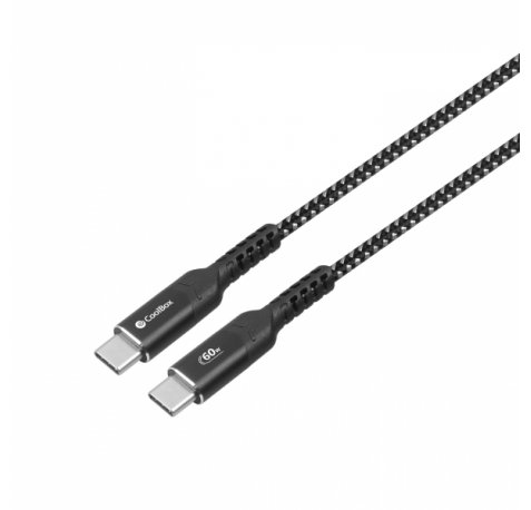 Coolbox USB-C a USB-C Cable 60W Carga+Datos - Alta Velocidad - Confiabilidad - Versatilidad - Color Negro