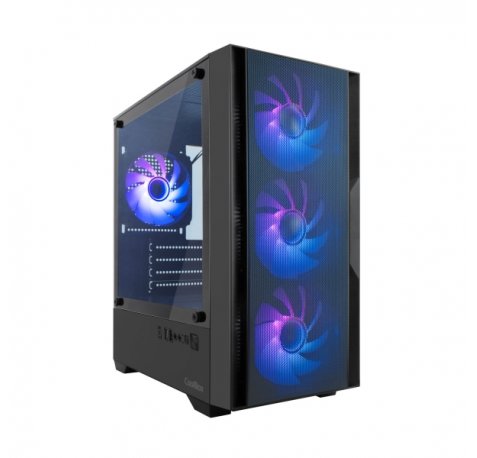 Coolbox GM220 MPFusion Caja Torre Micro ATX - Lateral Cristal Templado - TamaÃ±o HDD 2.5", 3.5" - USB-A 3.2, USB-C y Audio - 4 Ventiladores ARGB 120mm - Soporta Refrigeracion Liquida