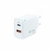 Coolbox Cargador de Pared GaN 30W USB-C/USB-A Carga Rapida - Compacto - Dual USB - Eficiencia Energetica. - Color Blanco
