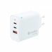 Coolbox Cargador de Pared GaN 65W USB-C/USB-C/USB-A Carga Rapida - Tecnologia GaN - Compatible con Multiples Dispositivos - Diseño Compacto. - Color Blanco