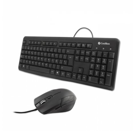 Coolbox Kit Teclado+Raton USB - Conexion USB Fiable - Diseño Ergonomico - Compatibilidad Universal - Color Negro