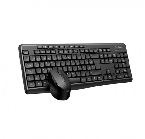 Coolbox COO-KTR-03W Pack de Teclado USB Inalambrico - Multimedia + Raton Optico USB Inalambrico 4 Botones