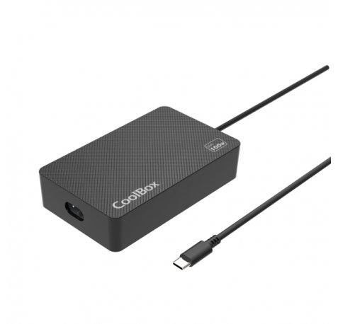 Coolbox NB100 Cargador de Pared GaN 100W - USBâ??C - PD3.0 Para Carga Rapida Inteligente - Seleccion Automatica de Voltaje - Color Negro