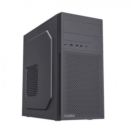 Coolbox M680 Caja Torre MicroATX - TamaÃ±o Disco Soportado 3.5", 2.5" - USB-C, USB-A 3.2, USB-A 2.0 y Audio - Fuente de AlimentaciÃ³n de 500W - Color Negro