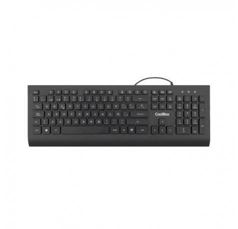 Coolbox FlatPro Teclado USB con 105 Teclas - Teclas planas - QWERTY EspaÃ±ol - Color Negro