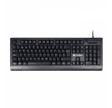 Coolbox V4 Teclado con Lector DNIe - Conexion USB - Compatible con Windows y Mac - Diseño Compacto - Instalacion Sencilla - Color Negro
