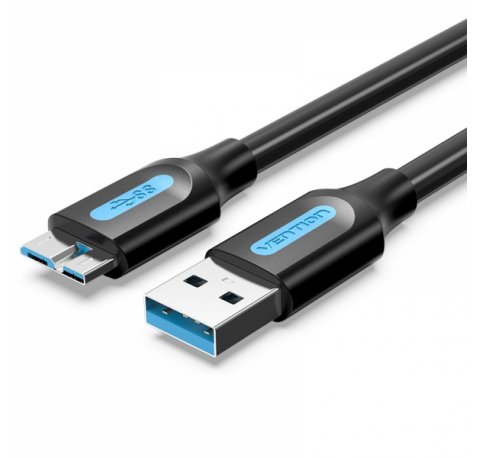 Vention Cable USB 3.0 Macho a MicroUSB Macho 2A 10W 5Gbps - 0.5m - Color Negro