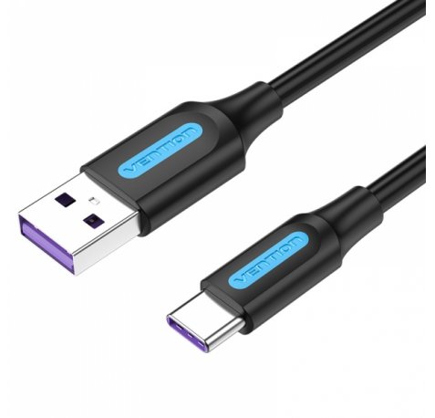 Vention Cable USB 2.0 Macho a USB-C Macho - 5A - 100W - 480Mbps - 0.25m - Color Negro