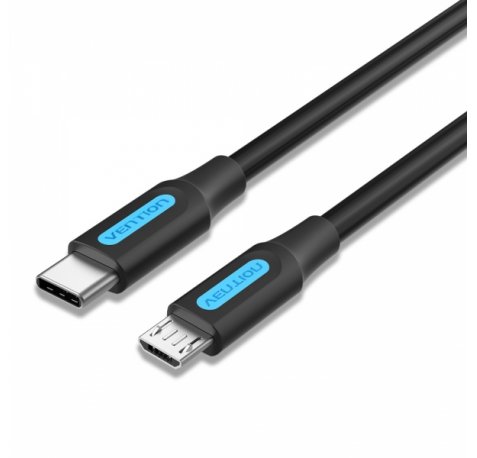 Vention Cable USB-C Macho a MicroUSB Macho - 1m - 2A 10W 480Mbps - Color Negro